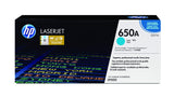 HP 650A CE271A Cian, Cartucho Tóner Original, de 15.000 páginas, para impresoras HP Color LaserJet Enterprise M750dn, M750dn, M750n, M750n, M750xh, M750xh, CP5525dn, CP5525n y CP5525xh