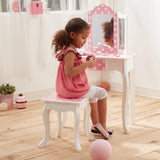 Mesa de Tocador Rosa de Madera con Espejo y Taburete de Teamson Kids TD-11670F