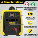 Champion Power Equipment Generador Gasolina + Gas (2000 W, inversor, generador con pantalla LED, doble combustible, extremadamente silencioso) 8200i-E-DF-EU