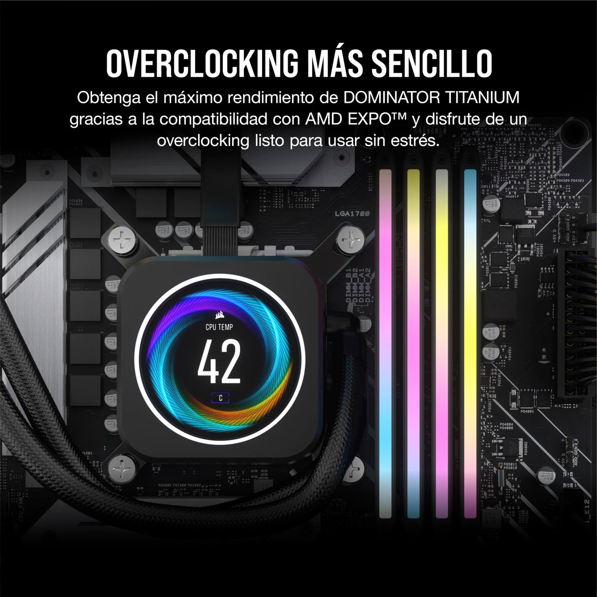 CORSAIR Dominator Titanium RGB DDR5 RAM 32GB (2x16GB) DDR5 hasta 6000MHz CL30 AMD Expo Intel XMP 3.0 Memoria de Ordenador de Sobremesa – Gris (CMP32GX5M2B6000Z30)