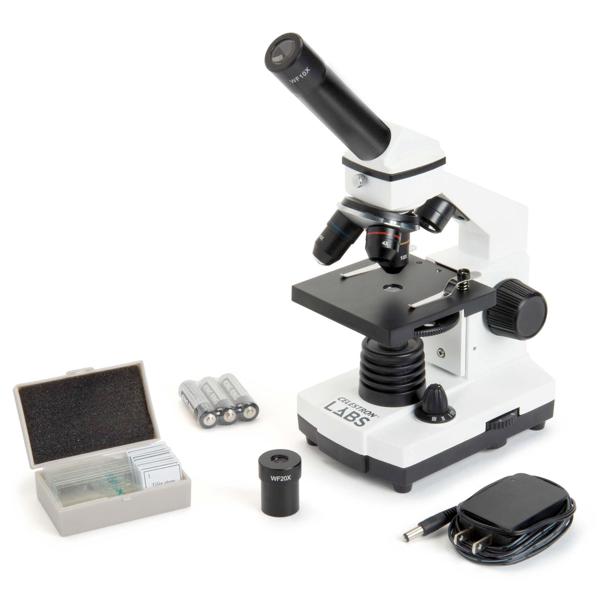 Celestron 44128 CL-CM800: microscopio compuesto, 40x-800x aumentos, blanco