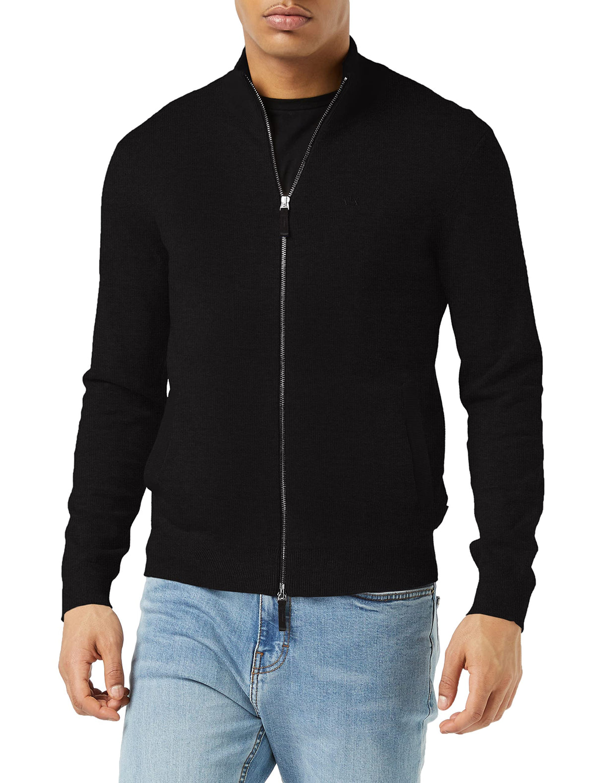 Armani Exchange Pullover Sweater Suéter para Hombre, Negro, XL