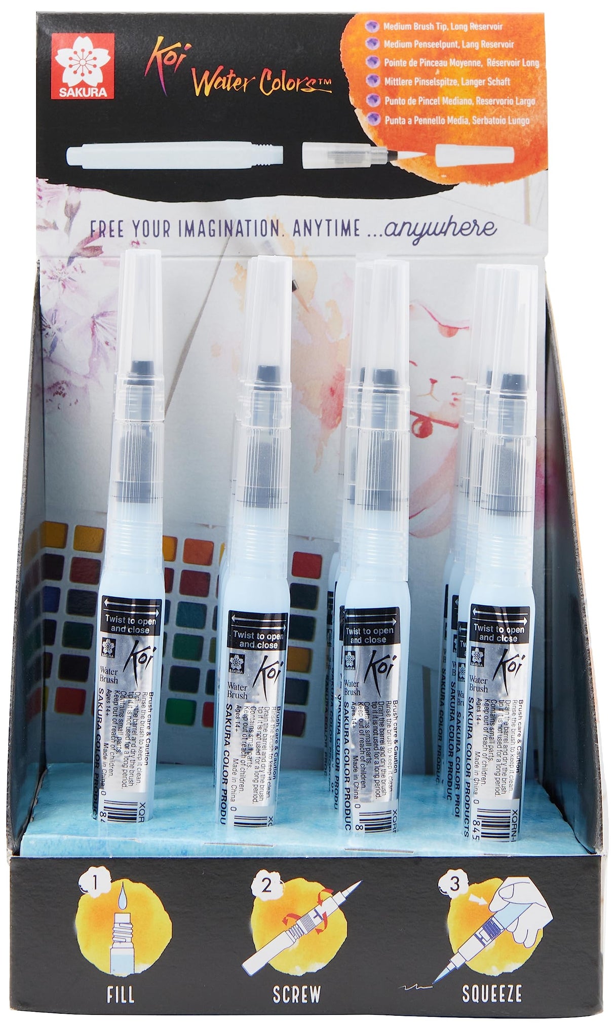 Sakura Koi Water Brush Expositor 16 Piezas (CDKOIWB16)