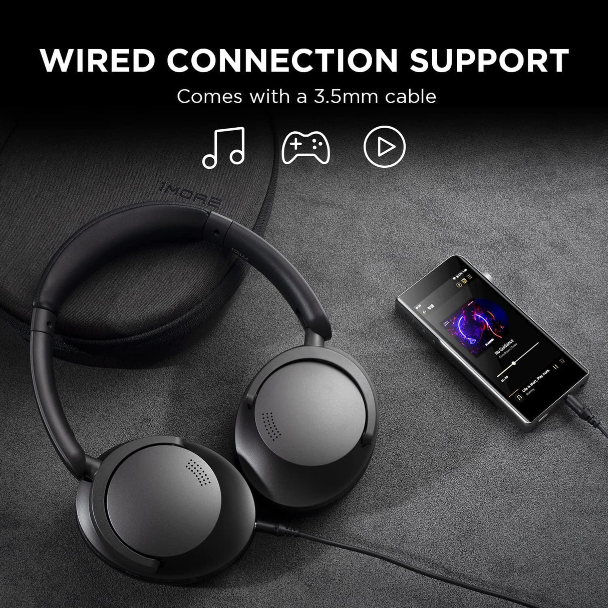 1More SonoFlow Auriculares Inalámbricos con Cancelación Activa de Ruido, 70H Cascos Inalámbricos Bluetooth, Auriculares Supraaurales con LDAC y 12 Modos EQ, Modos Varios, Cómodos y Plegables, Negro