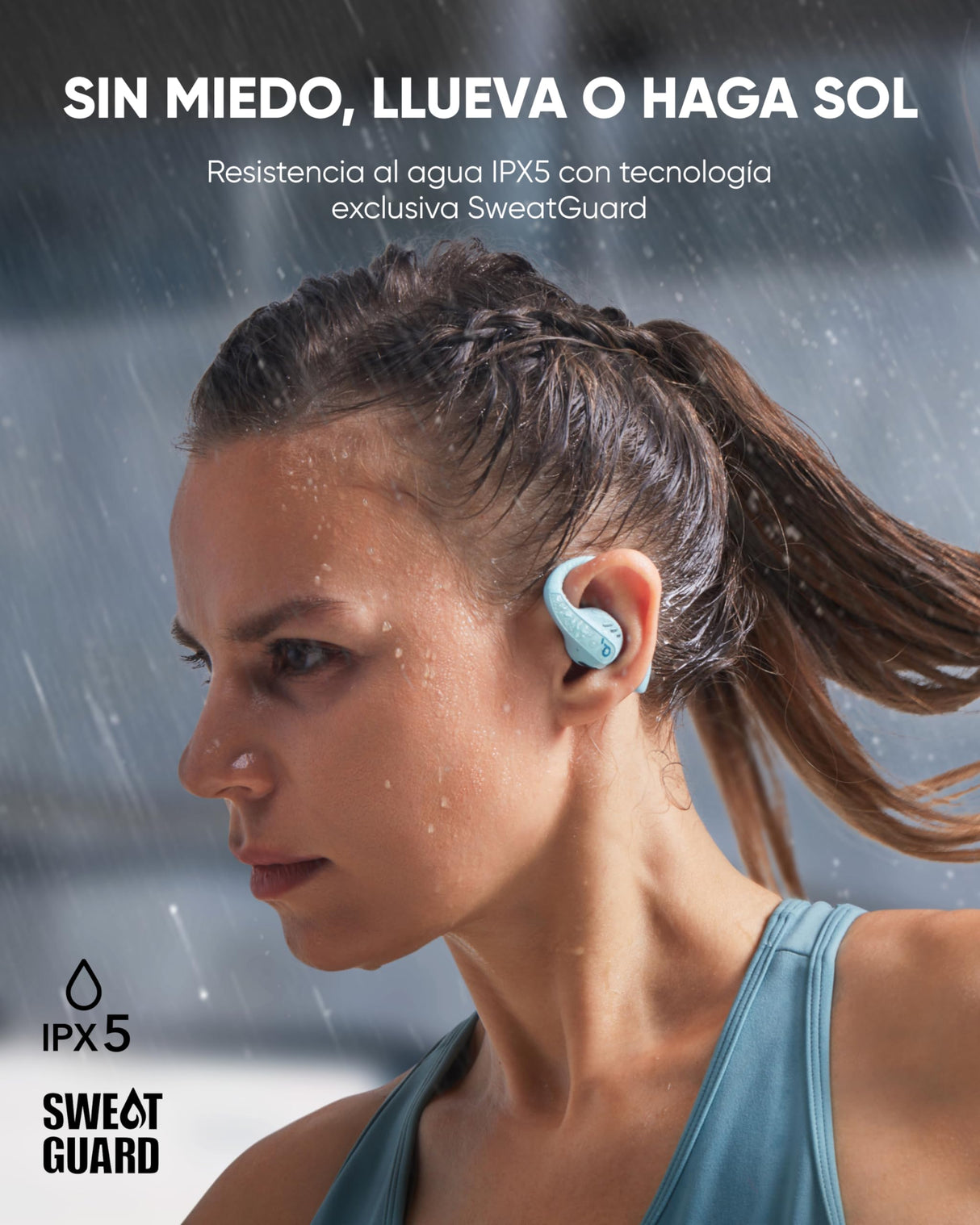 Soundcore by Anker AeroFit Pro Auriculares Bluetooth Inalámbricos de Conducción de Aire, Muy Cómodos, Ergonómicos, Ajuste Seguro, Sonido Rico con LDAC, Bluetooth 5.3, IPX5, 46H, Control con App