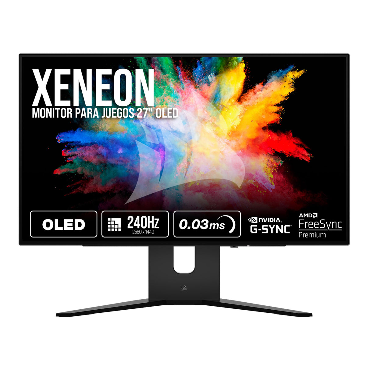 Corsair XENEON 27QHD240 27 Pulgadas OLED Monitor para Juegos - 2560 x 1440, 240Hz, 0.03ms, Compatible NVIDIA G-Sync, AMD FreeSync™ Premium, DisplayHDR10, HDMI 2.1 - Negro