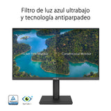 ASUS VA27DQFS Monitor profesional de 27 Pulgadas, IPS, Full HD, sin marco, 100 Hz, Adaptive-Sync, MPRT de 1 ms, HDMI, DisplayPort, VGA, luz azul baja, antiparpadeo, diseño ergonómico, montaje en pared