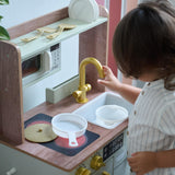 Teamson Kids Cocina Infantil de Madera con huerto, Lavadora Verde, Horno, Fregadero y Accesorios para Juego simbólico en casa