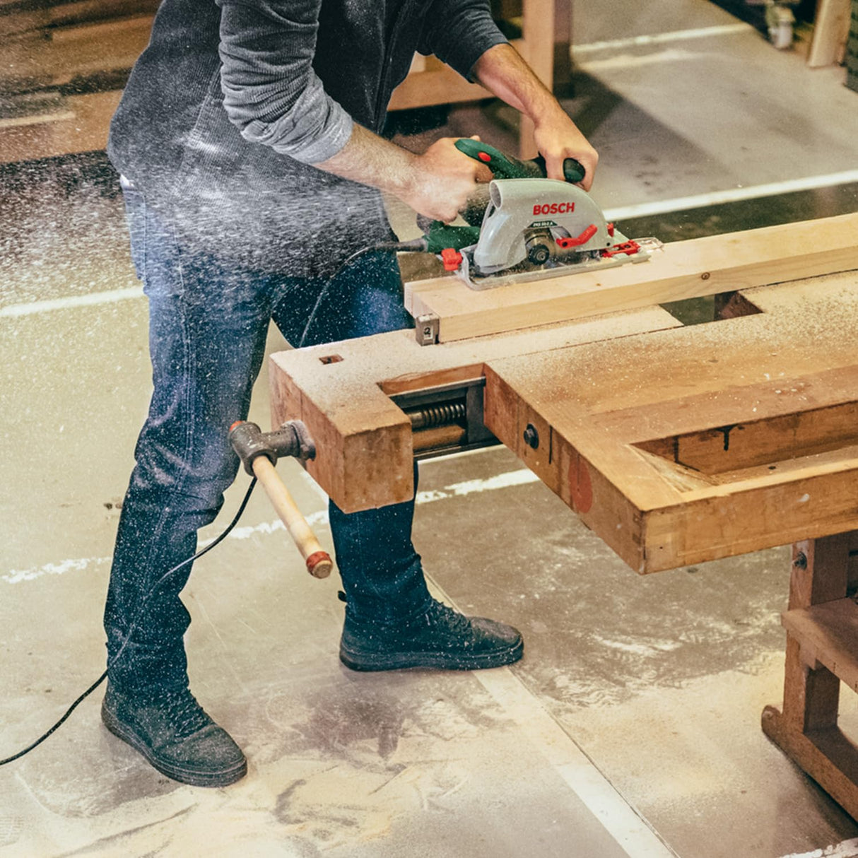 Bosch Sierra circular PKS 66 AF (Disco de sierra, carril guía, caja de cartón, 1600 vatios)