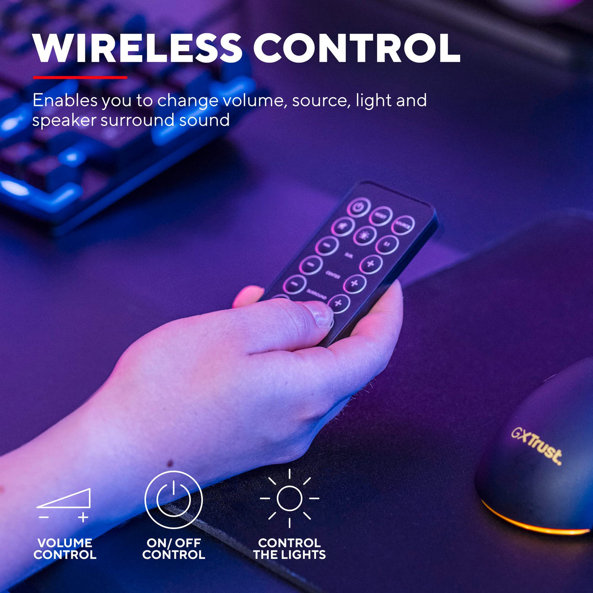 Trust Gaming GXT 658 Tytan 5.1 Sistema de Altavoces con Iluminación LED y Sonido Envolvente, Altavoz Alámbrico, Speaker para PC, Ordenador Portátil, Smart TV, Consola - Negro