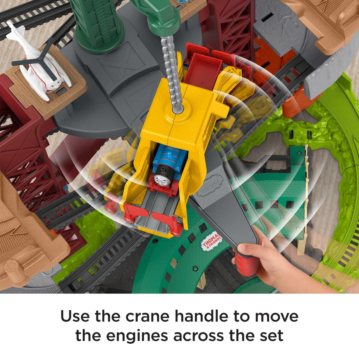 Conjunto de juego motorizado de supertorre de trenes y grúas de Thomas & Friends