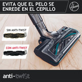 HOOVER Aspiradora Escoba sin Cable Ligera HF2, con 500 PowerTime, Que compacta el Polvo para Extender la Potencia de succión, Boquilla multisuperficie con Cepillo antienredos con Luces LED, HF2Z10H