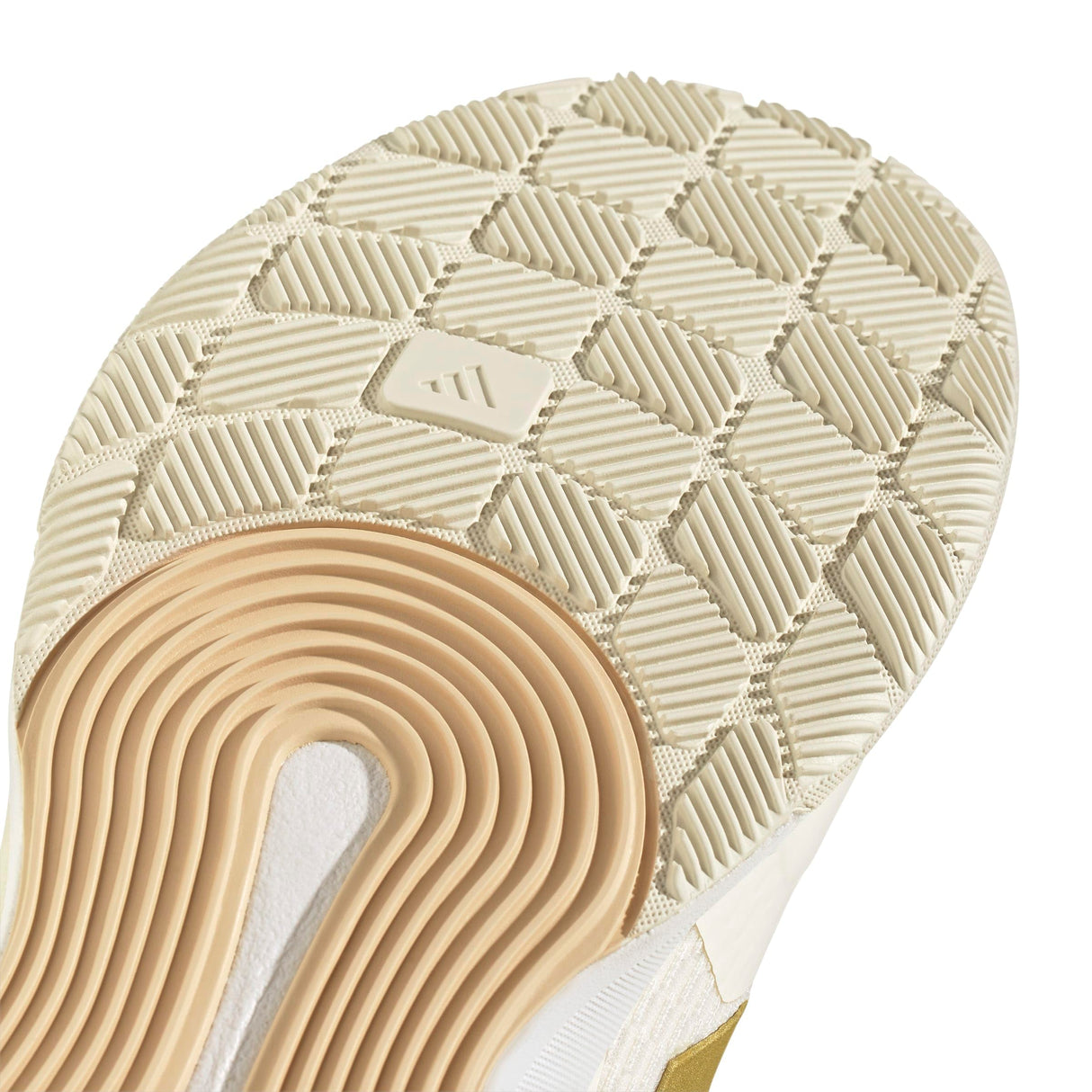 adidas Mujer Novaflight 2 Indoor Shoes, Off White/Gold Met./Crystal Sand, 38 EU