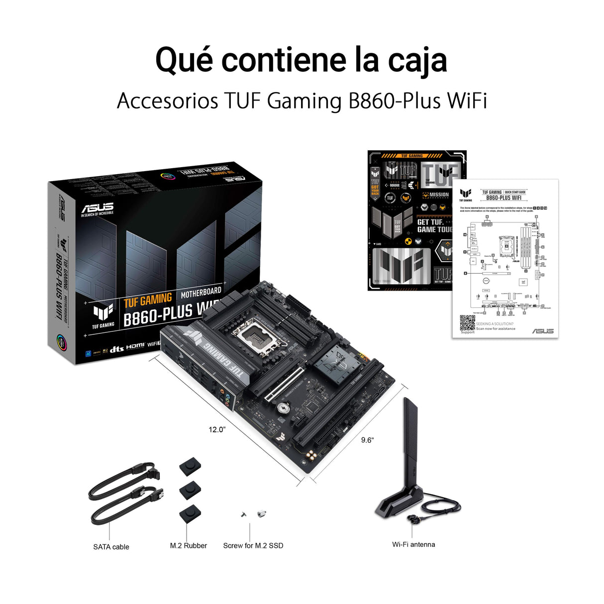 ASUS TUF Gaming B860-PLUS WiFi, Placa Base Intel ATX, 12+1+2+1 80A etapas de alimentación DrMOS, DDR5, PCIe 5.0, 3 Ranuras M.2, Wi-Fi 7, Realtek 2.5Gb Ethernet, DisplayPort, USB Tipo-C 20Gbps