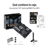 ASUS TUF Gaming B860-PLUS WiFi, Placa Base Intel ATX, 12+1+2+1 80A etapas de alimentación DrMOS, DDR5, PCIe 5.0, 3 Ranuras M.2, Wi-Fi 7, Realtek 2.5Gb Ethernet, DisplayPort, USB Tipo-C 20Gbps