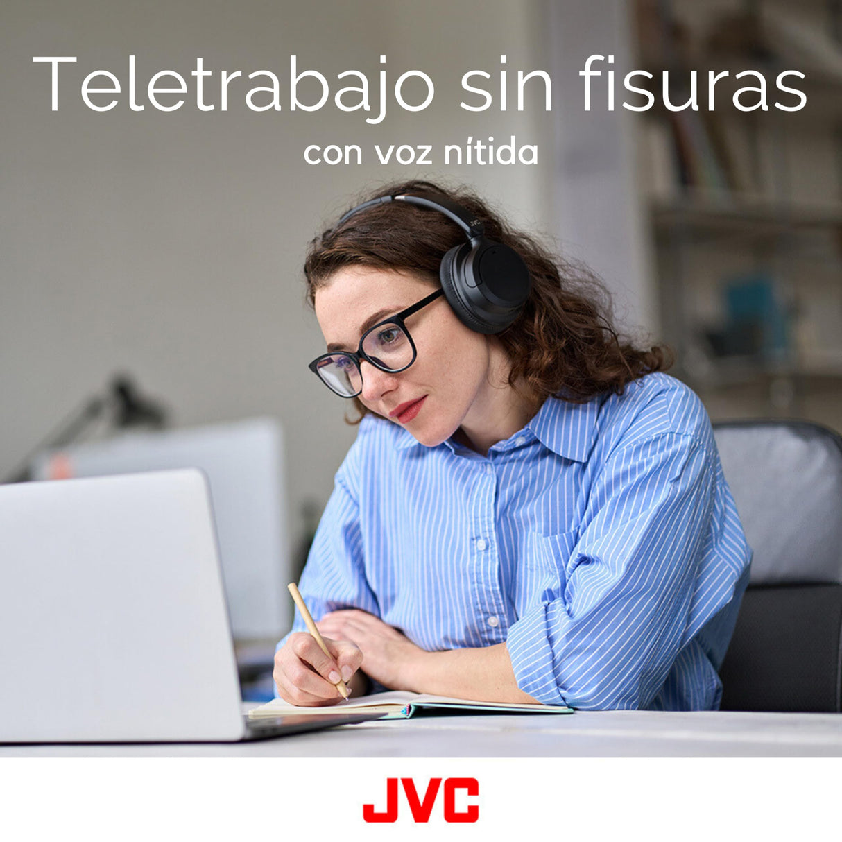 JVC Auriculares Inalámbricos Bluetooth, 50 Horas de Batería, Bluetooth 5.3, Auriculares Cancelación de Ruido con Micrófono Integrado, 3 Modos de Sonido, Conexión Multipunto (Negro) - HA-S95N