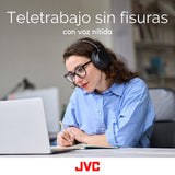 JVC Auriculares Inalámbricos Bluetooth, 50 Horas de Batería, Bluetooth 5.3, Auriculares Cancelación de Ruido con Micrófono Integrado, 3 Modos de Sonido, Conexión Multipunto (Negro) - HA-S95N