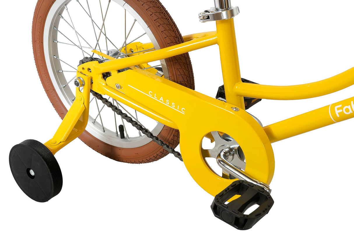 FabricBike Kids - Bicicleta con Pedales para niño y niña, Ruedines de Entrenamiento Desmontables, Frenos, Ruedas 12 y 16 Pulgadas, 4 Colores (Classic Honey, 16": 3-7 Años)