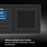 TechniSat DIGITRADIO UP 1 - Radio Dab+ Empotrable para su Instalación en Enchufes Dobles (Dab, FM, Bluetooth, Pantalla LCD Regulable, Despertador, Temporizador para Dormir, 2 Vatios RMS) Negro