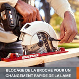 WORX WX530 Sierra circular Exactrack 20V PowerShare, Batería 2Ah, Corte en bisel hasta 50 grados, base de aluminio, Bloqueo del husillo, Negro
