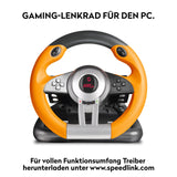 Speedlink DRIFT O.Z. - USB Volante para juegos de ordenador, color negro y naranja