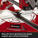 Einhell Ingletadora telescópica TE-SM 36/210 Li-Solo Power X-Change (36 V, iones de litio, Ø210x Ø30 mm hoja, función de tracción de marcha suave, láser de línea de corte, sin batería y cargador)
