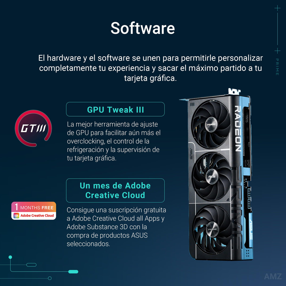 ASUS Prime Radeon RX 9070 OC Edition, Tarjeta gráfica (PCIe 5.0, HDMI/DP 2.1, diseño de 2,5 Ranuras, Ventiladores axial-Tech, rodamientos de Ventilador de Doble Bola, BIOS Doble, GPU Guard)