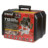 Trend T12EK 2300W Fresadora de velocidad variable de 12 mm 230 V UE, profundidad de entrada de 80 mm, perfecto para ajuste de cerradura, juntas de encimera y perfilado de madera, T12EK/EURO