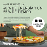 Panasonic NN-DF38PBEPG Horno Microondas y Grill, 1000W, 23L, Inverter, Modo Eco Combi, Plato no Giratorio, 16 Programas Automáticos, Bandeja Esmaltada, Rejilla Alambre, Fácil Limpieza, Negro