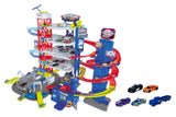 Majorette - Super Chase Center. Aparcamiento de 5 plantas, 57 plazas de aparcamiento, a partir de 5 años, 4 coches de juguete, comisaría, tren, ascensor, efectos de luz y sonido (212059984)