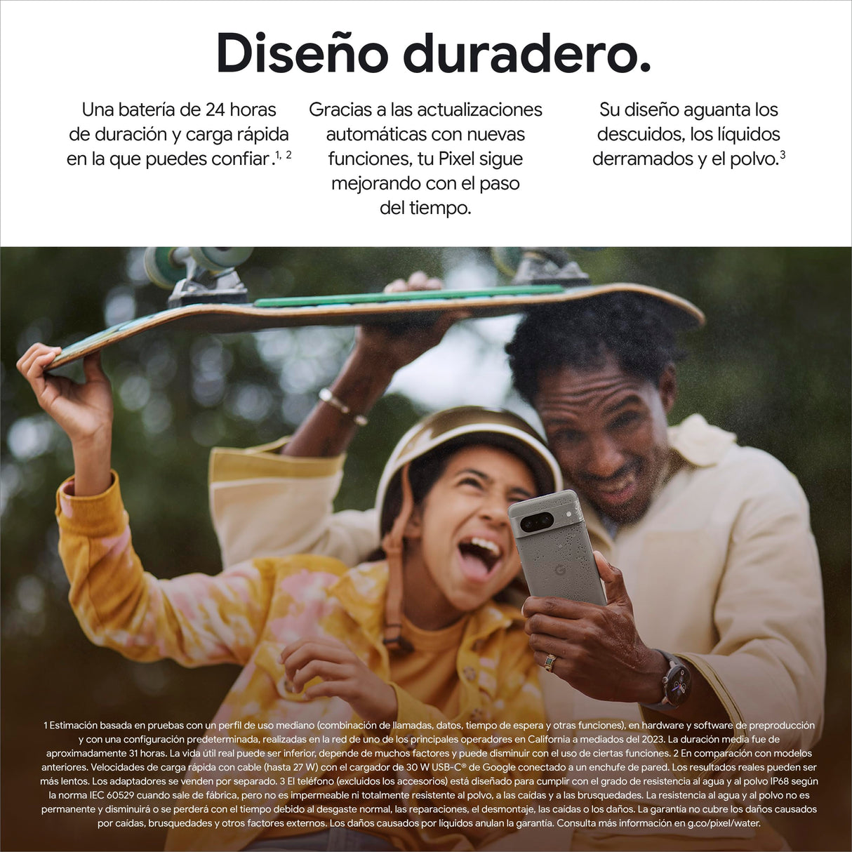 Google Pixel 8 - Smartphone Android libre con Cámara Pixel avanzada, batería con autonomía de 24 horas y potentes funciones de seguridad - Obsidiana, 128GB