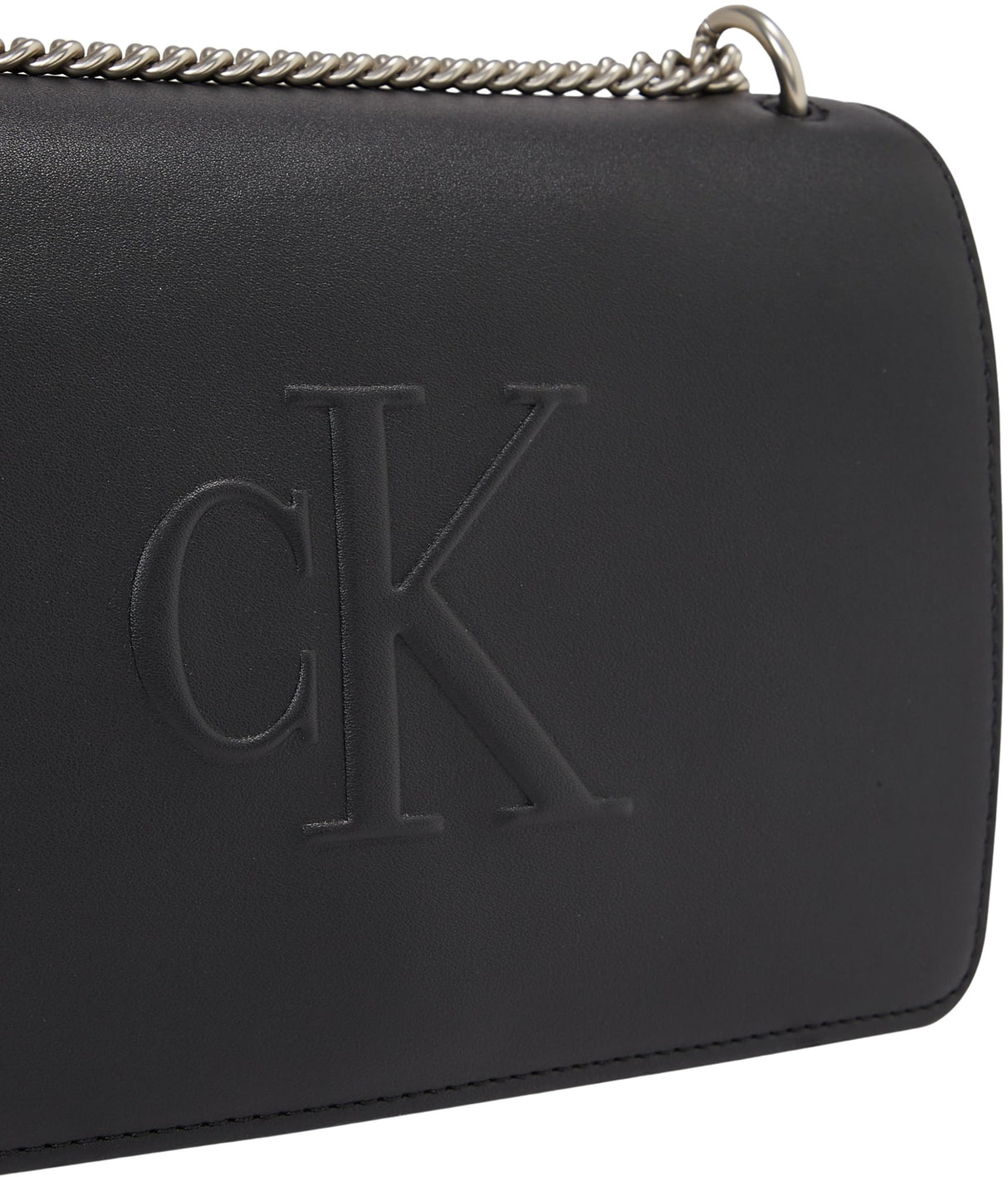 Calvin Klein Bolso bandolera Mujer Sculpted Flap con cadena, Negro (Black), Talla Única