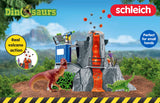 Schleich Dinosaurs 42564 — Set Campamento Base de Expedición con Dinosaurios de Juguetes — Incluye Volcán en Erupción LED, Exploradores y 2 Figuras de Dinosaurios — Juguetes para Niños 5 Años o Más