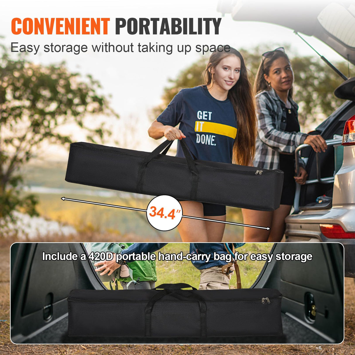 VEVOR Pantalla de Proyector de Pie 120" 16:9 HD Pantalla de Proyección Portátil de Doble Cara Antiarrugas Amplio Ángulo de Visión con Bolsa de Almacenamiento para Proyector de Vídeo de Cine en Casa