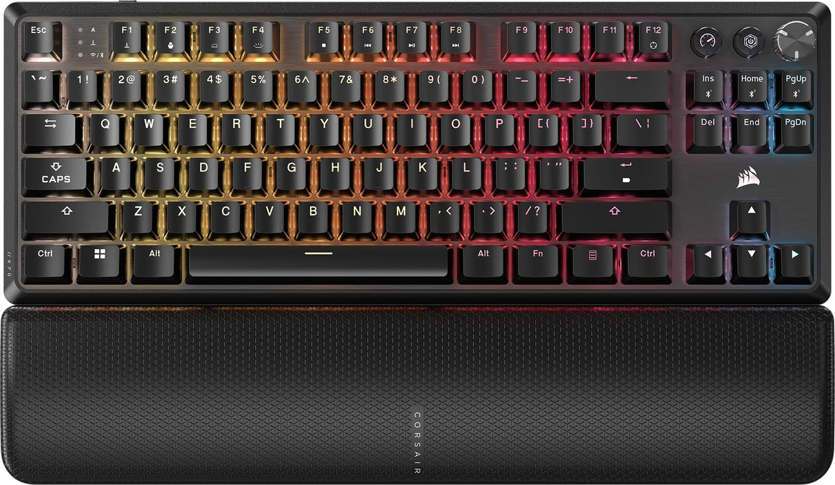 Corsair K70 Core TKL Wireless RGB Tenkeyless Teclado mecánico para Juegos – Interruptores lineales MLX Rojo v2 pre-lubricados – Amortiguación de Ruido – Teclas de Doble Disparo ABS – QWERTY NA
