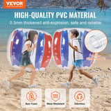 VEVOR Burbuja Inflable Diámetro de 1,2 m 2 Piezas Bola De Parachoques de Burbujas de PVC para Hámster Humano Grosor de 0,3 mm para Adolescentes Juegos al Aire Libre de Parachoques, Rojo y Azul