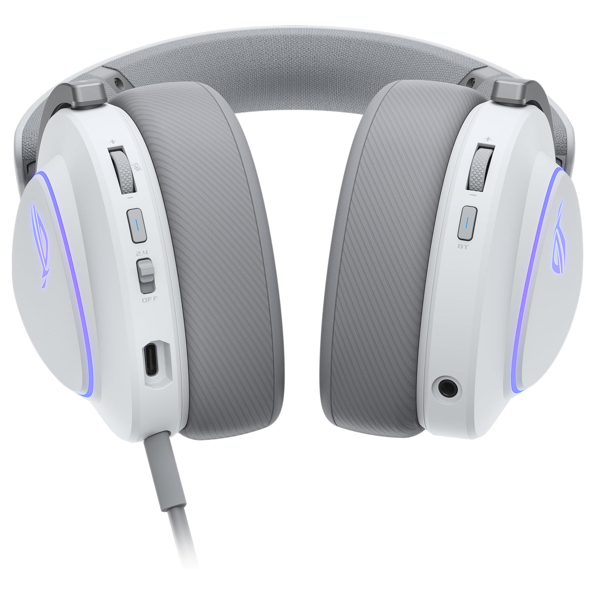 ASUS ROG Delta II Auriculares Gaming inalámbricos, Controladores de 50 mm, ROG SpeedNova, micrófono 10 mm, 153hrs de batería, DualFlow, BT, 2.4GHz, 3.5 mm, PC, Switch, PS4, PS5, Xbox, Blanco Lunar