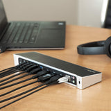 StarTech.com Docking Station USB 3.0 2x DisplayPort y HDMI 4K para 3 Monitores - Hub 5x USB-A (1x Fast Charge) - Audio de 3.5mm - Red GbE - Replicador de Puertos USB-A - Mac y Windows (USB3DOCKH2DP)