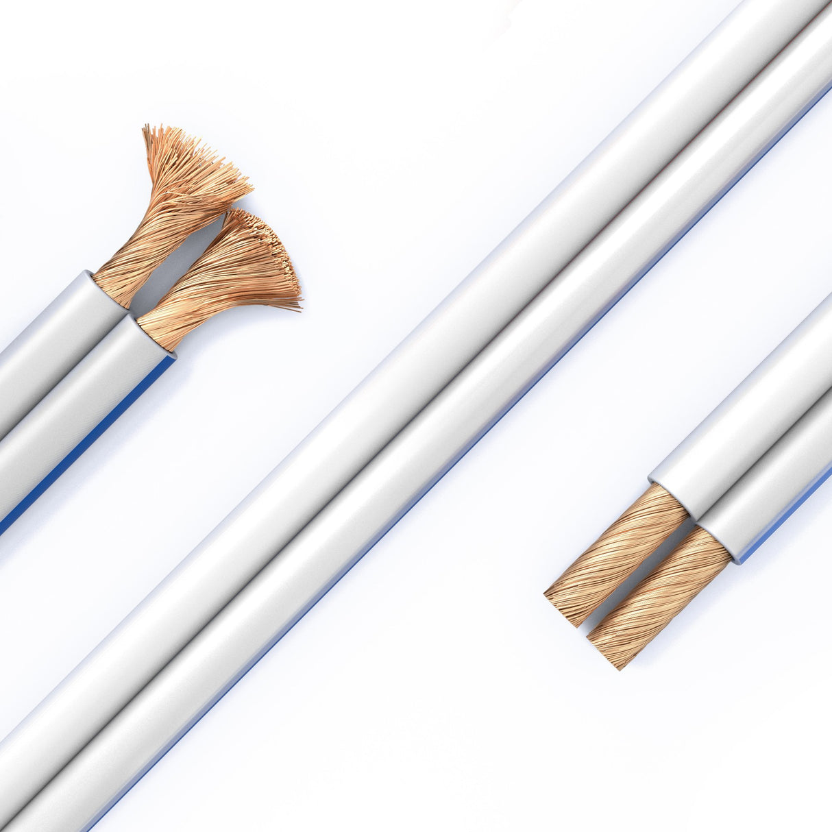 PureLink SP011-050 Cable de altavoz 2 x 2.5mm² (99.9% OFC cable de cobre sólido 0.10mm) Cable de altavoz de alta fidelidad, 50m, blanco