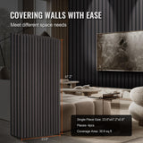VEVOR Paneles Acústicos 1200x600 mm Paneles de Pared de Madera Decorativa MDF para Decoración de Paredes Interiores Paneles de Pared de Madera Sintética para Reducción de Ruido Roble Negro 4 Piezas