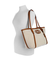 GUESS Sebina Tote Bag Natural/Caramel, Natural/Caramel, talla única