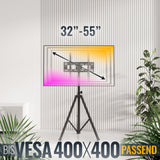 RICOO Soporte TV Base de pie Pedestal Suelo Televisión 32-55" (81–140cm) FS0844 Tripode Inclinable Televisor LED/LCD VESA 200x200-400x400