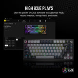 Corsair K65 Plus Wireless 75% RGB Teclado mecánico para Juegos Intercambiable en Caliente - Interruptores lineales Rojos MLX prelubricados - Supresión de Ruido de Doble Capa - Teclas PBT -