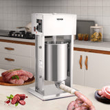 VEVOR Embutidora de Salchichas Electrico de Acero Inoxidable 10L,Máquina de Salchichas Embutidos Electrico 200W， Máquina para Hacer Salchichas con 4 Tubos para Salchichas