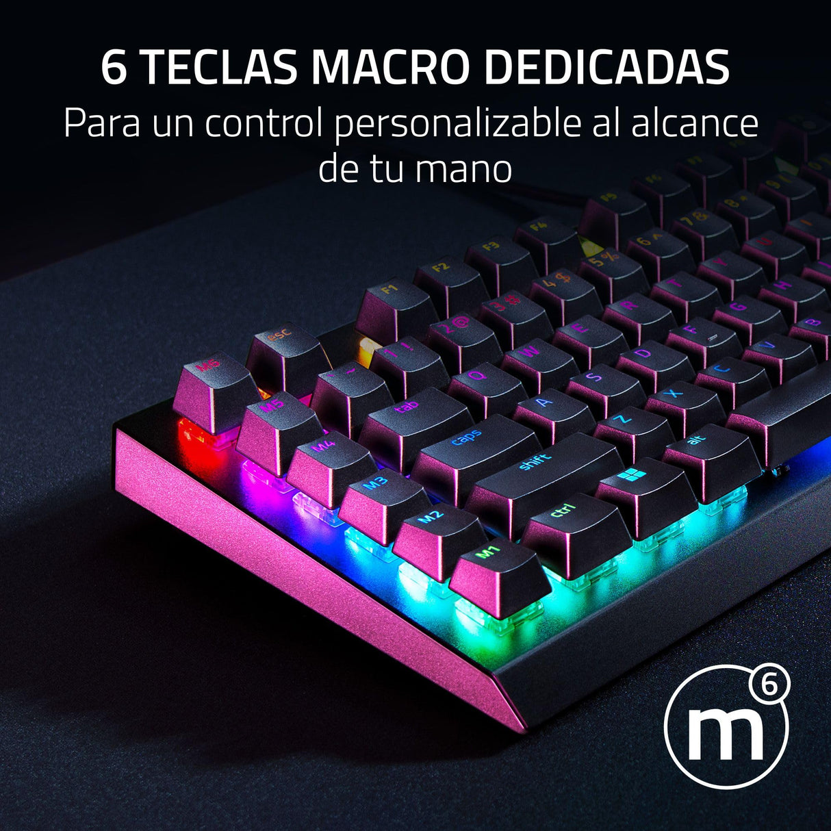 Razer BlackWidow V4 X, Teclado gaming con Razer Chroma RGB (Switches mecánicos amarillos , 6 teclas macro dedicadas de ABS de doble inyección) ES-Layout, Negro