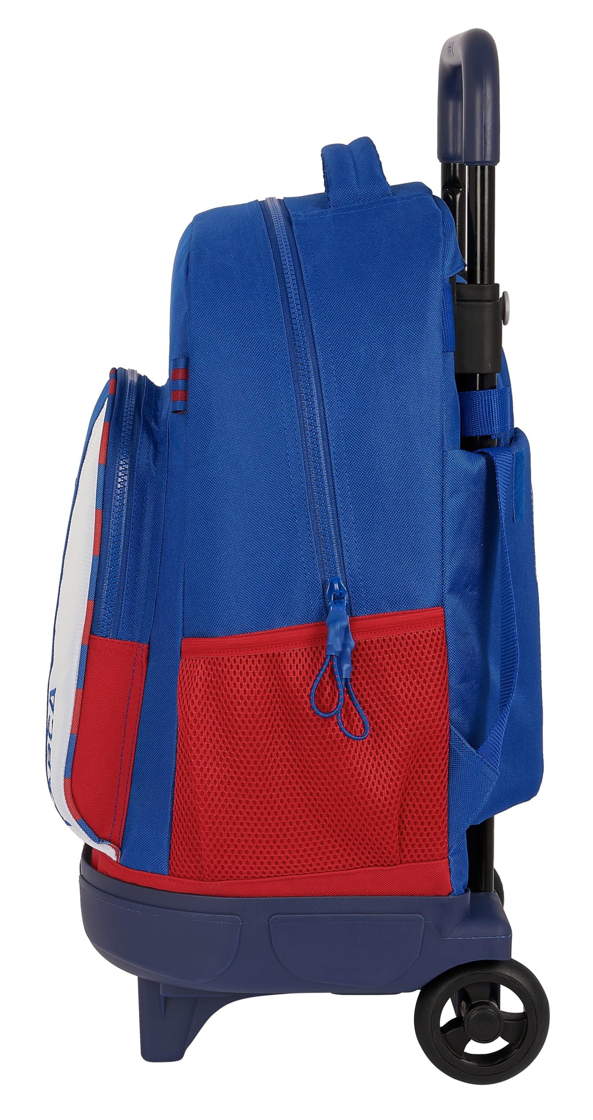 Safta F.C. BARCELONA 2ª EQUIPACIÓN - Mochila Grande con Ruedas, Compacta, Extraíble, Ideal para Niños de Diferentes Edades, Cómoda y Versátil, Calidad y Resistencia, 33x22x45 cm, Color Azul y Granate