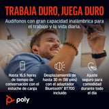 Auriculares inalámbricos Poly Voyager Free 60+ UC - Micrófonos con supresión de ruido para llamadas nítidas - ANC - Funda de carga con pantalla táctil - Funciona con iPhone, Android, PC/Mac - Blanco
