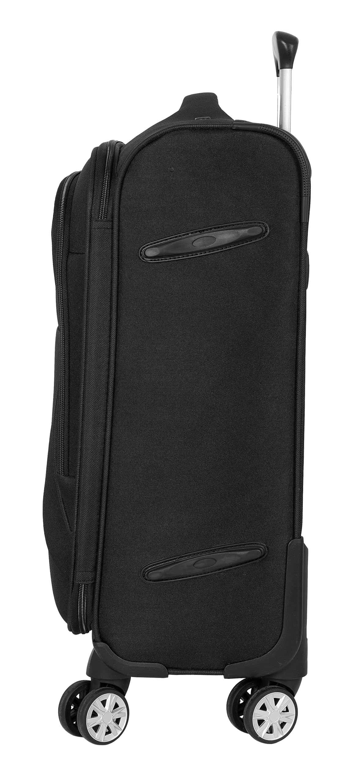 Real Madrid Premium - Trolley Cabina Blanda 20 Pulgadas, Maleta con Ruedas, Candado de Seguridad, Maleta Ligera, 35x20x51 cm, Color Negro
