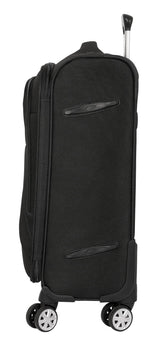 Real Madrid Premium - Trolley Cabina Blanda 20 Pulgadas, Maleta con Ruedas, Candado de Seguridad, Maleta Ligera, 35x20x51 cm, Color Negro