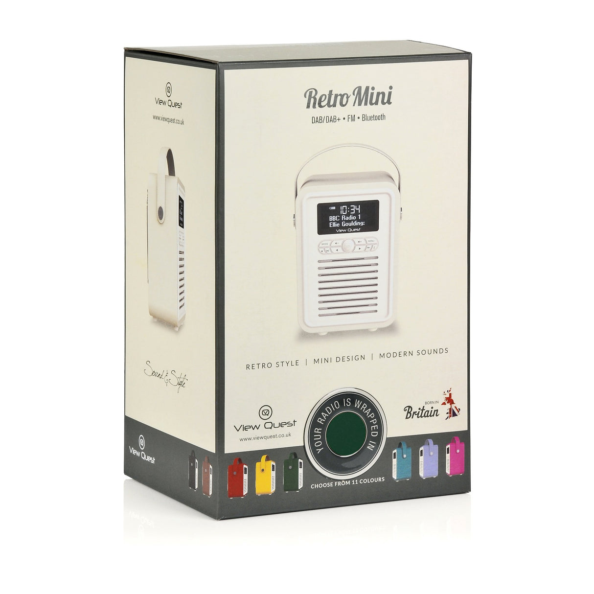 Radio Digital VQ Retro Mini Dab & Dab+ con FM, Bluetooth y Reloj Despertador – Verde Esmeralda